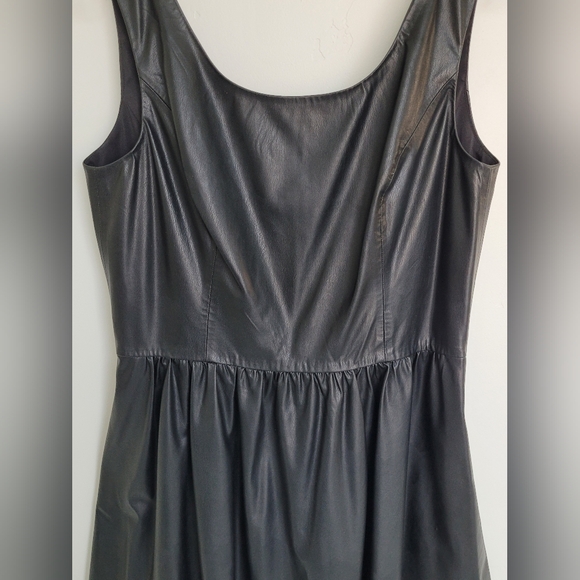 Neiman Marcus Faux Leather Black Dress, NWT, Vakko Sport - Picture 2 of 9